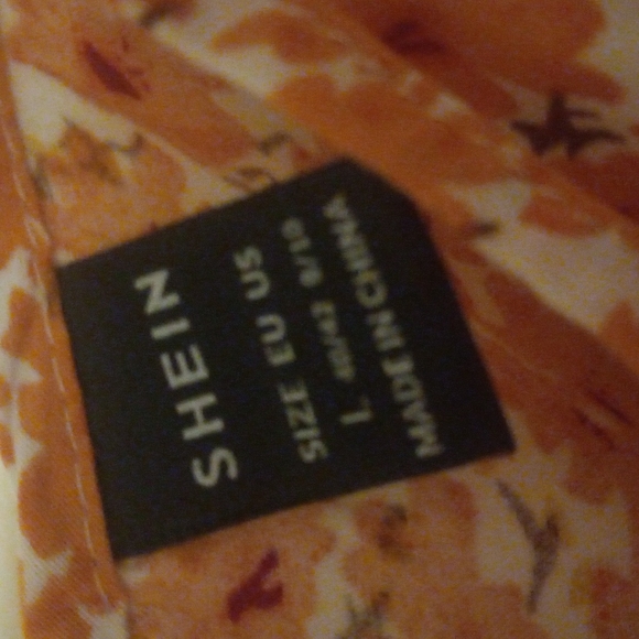 Orange and white Summer shirts spaghetti string zip up the back flare bottom - Picture 3 of 7